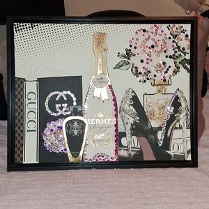 GUCCU, PRADA, LV, HERMES,VALENTINO "INSPIRED" BLINGED WALL PIC NEW